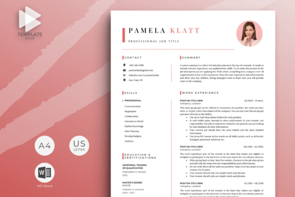 Download Resume Template with Photo for MS Word - Premium Resources
