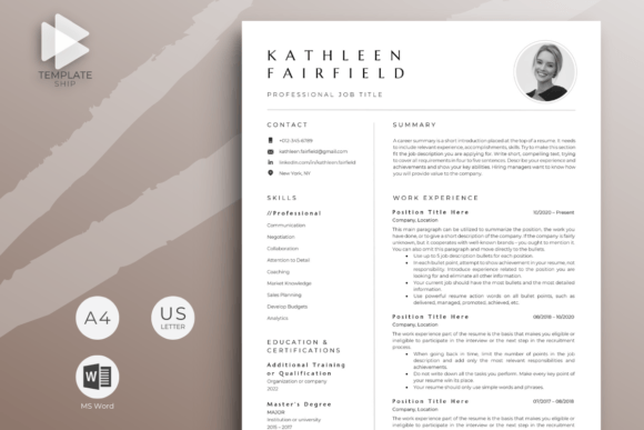 Download Resume Template with Photo for MS Word - Premium Bundle